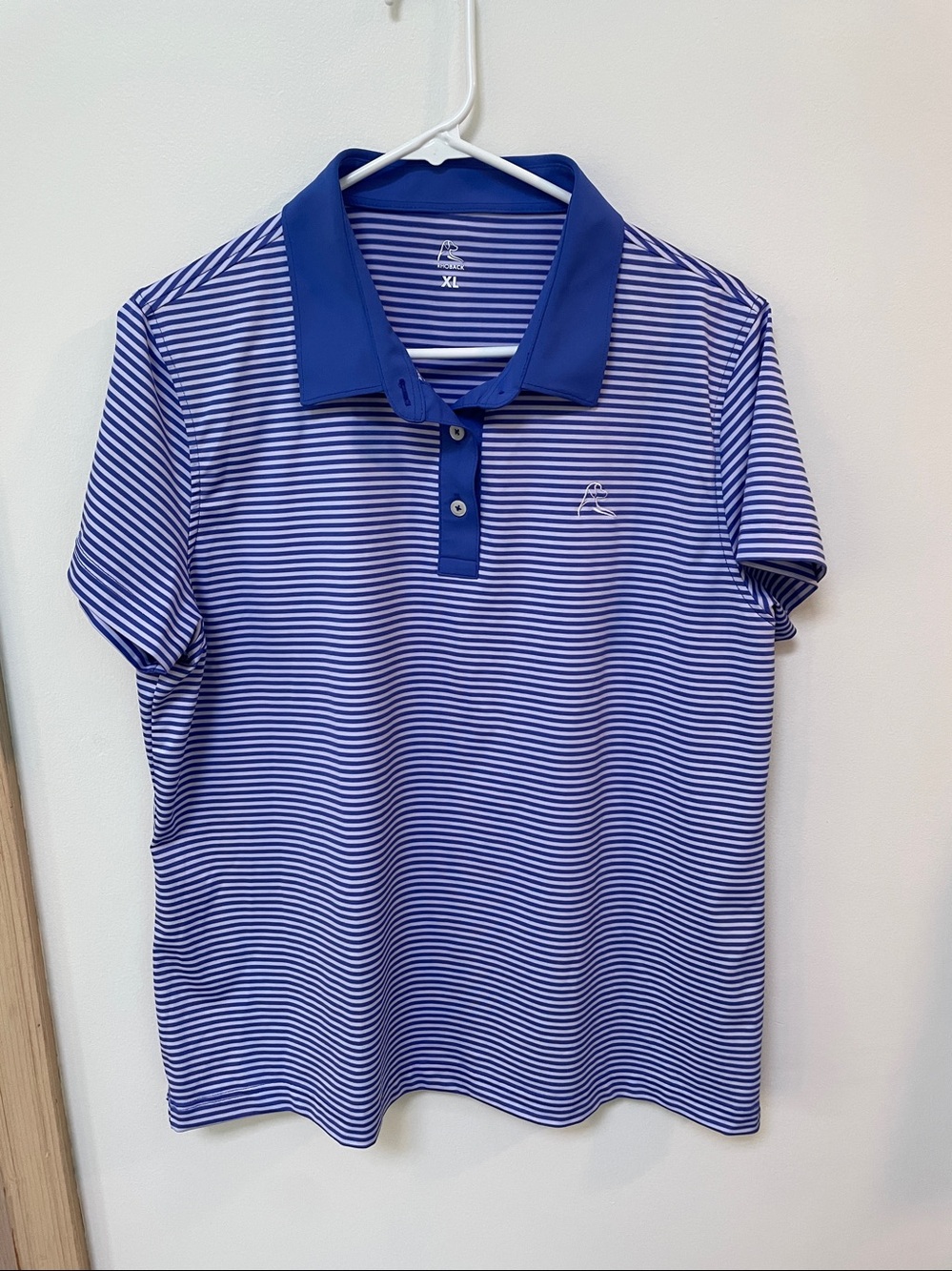 Rhoback Golf Polo Womens XL blue stripe